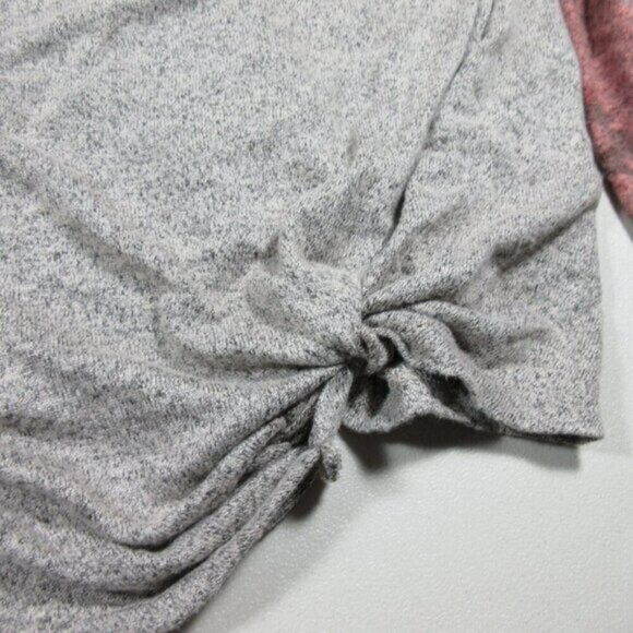 Maurices womens heathered gray red Navajo sleeve tied crew tee 1X NWT - Picture 5 of 5